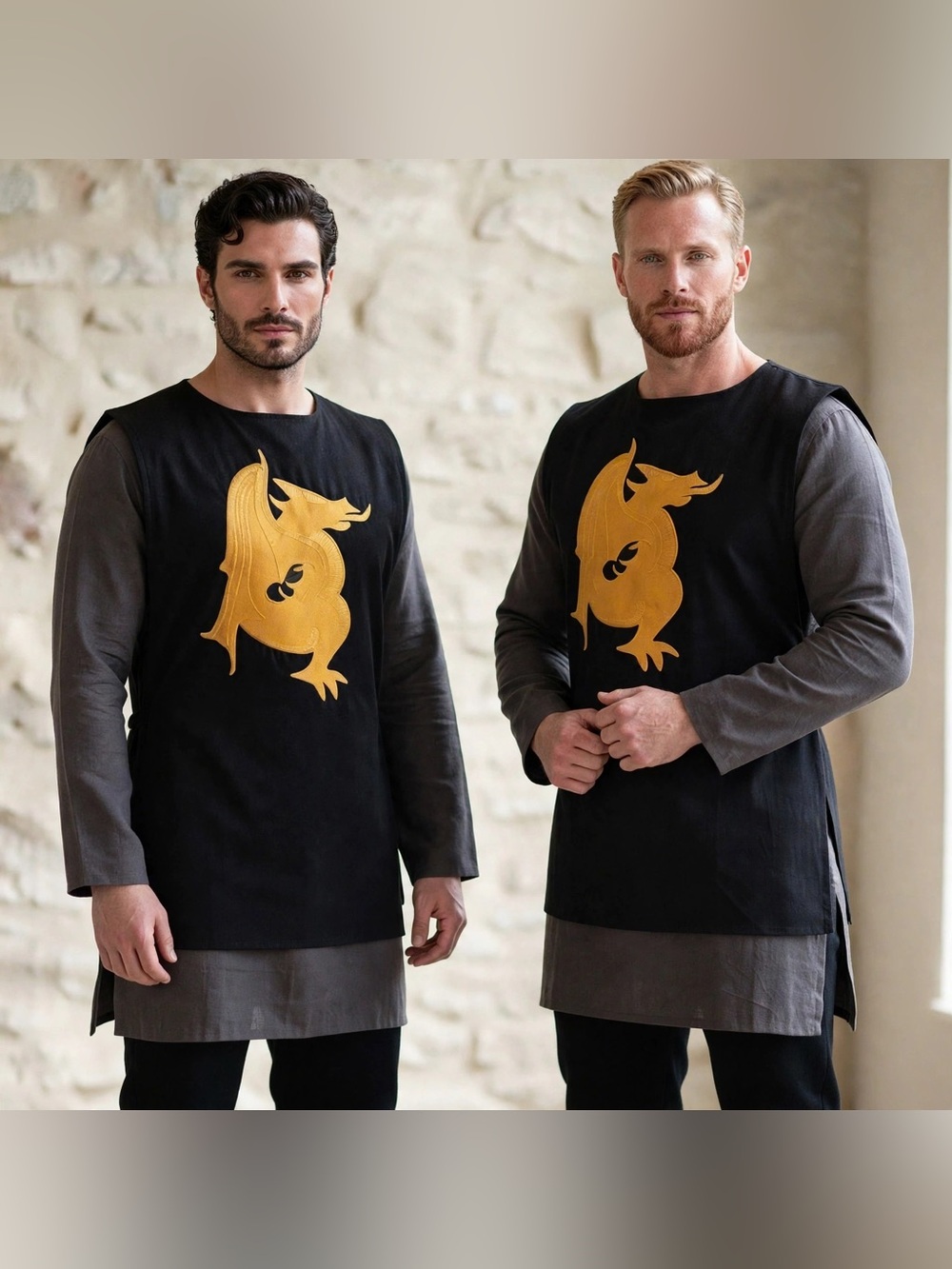Handmade Dragon Surcoat Costume Set Medieval Knight Cosplay Matching Pair